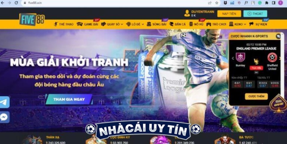 Five88 - Top 1 nhà cái cá cược uy tín tại thị trường Châu Á