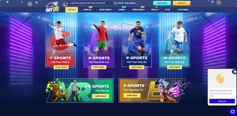 Thế giới trò chơi thể thao tại nhà cái Sky88