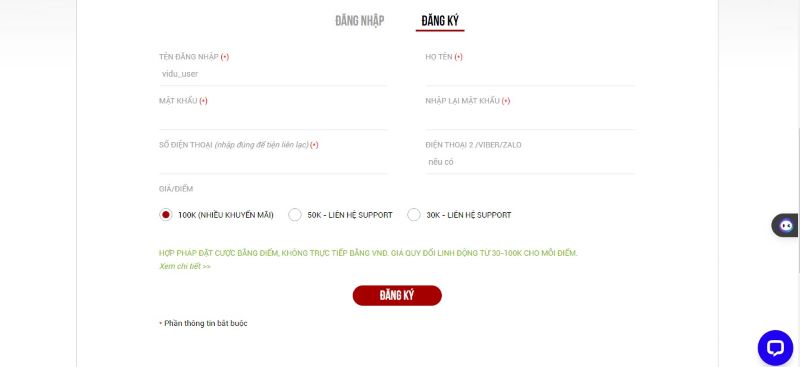 Hướng đăng ký tài khoản Mibet